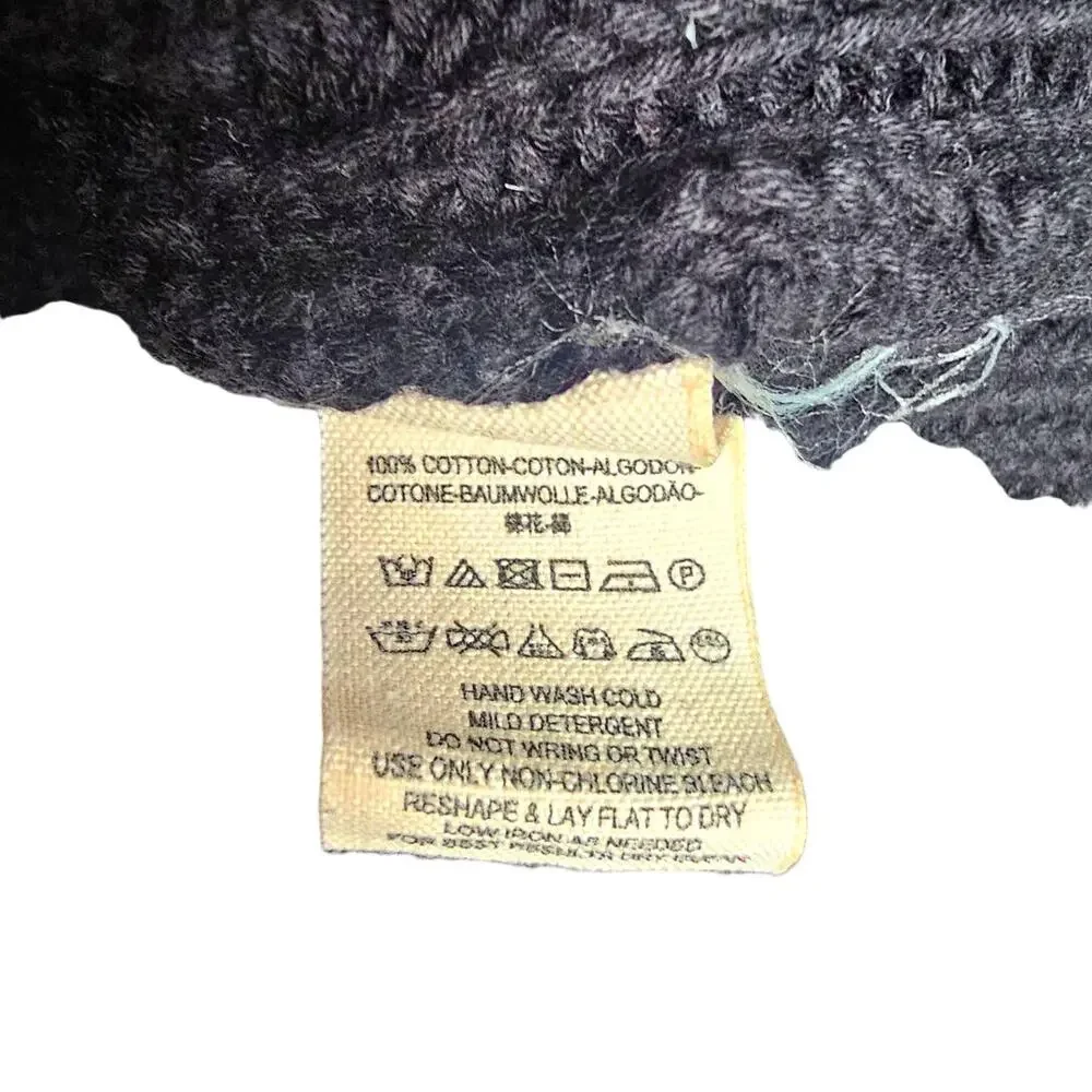 Free People Damsel Cable Knit Bell-Sleeve Black Cropped Boho Pullover Sweater